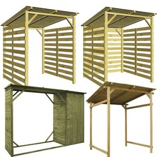 Garten-Unterstand Überdachung Kiefernholz Gartenschuppen Schuppen Gartenhaus DE