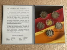 5 Stück 10 Euro Gedenkmünzen BRD aus dem Jahr 2012, ohne Gold Gedenkprägung
