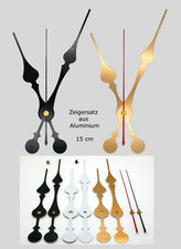 Zeigersatz 150 mm schwarz weiß gold 15 cm f. Wanduhr Uhrzeiger lang groß Metall