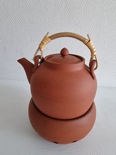 Teekanne mit Stövchen und Teesieb asiatisch China Asien Ton-Keramik 0,6 l