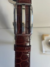 Krokodilleder Gürtel 3,5 cm  aus Glanz Kroko in Rotbraun CITES.