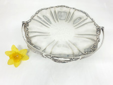 Jugendstil Mappin & Webb Henkel- Obst- Anbiet Schale mit Fuß versilbert um 1900