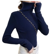 Damen Rollkragen Pullover Langarm | Warmer Strickpullover für Herbst & Winter