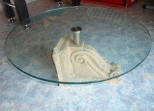 Couchtisch  Antik Griechisch mit Glasplatte DM 100