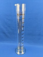 Messzylinder 2000 mL hohe Form Glasfuß Klasse B Laborglas Laborzubehör