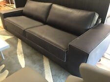 Cartel Living Leder Sofa "Milano" Couch, 3-Sitzer, Farbe: braun Shabby 250 cm