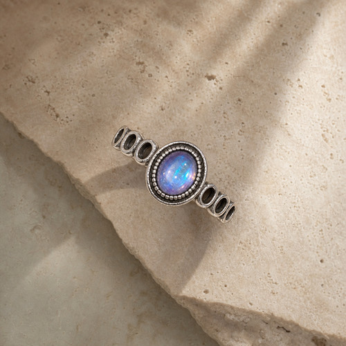 Damen ring silberfarben ovaler - ring,
