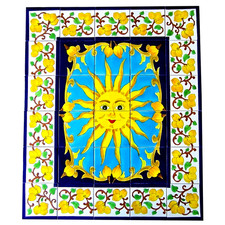 Handbemalte Fliesen Sonne