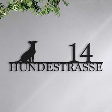 Hausnummer mit Hundemotiv -