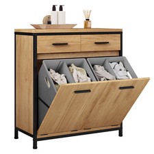 EUGAD Badezimmerschrank mit 2 faltbaren Wäschesäcken Wäscheschrank Wäschesammler