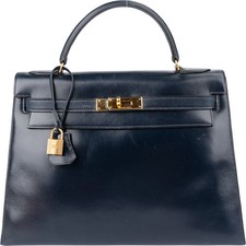 Hermès Bleu Boxcalf Kelly 32