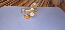 Ok Star Miniatur Uhr  Messing Gold Metall Pferd Quartz Mini Uhr