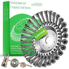 Wildkrautbürste, Unkrautbürste, Rasentrimmer, Moosentferner, Stahl, 200mm