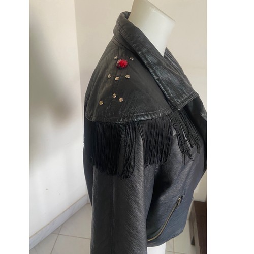Vintage damen lederjacke mit - damen,