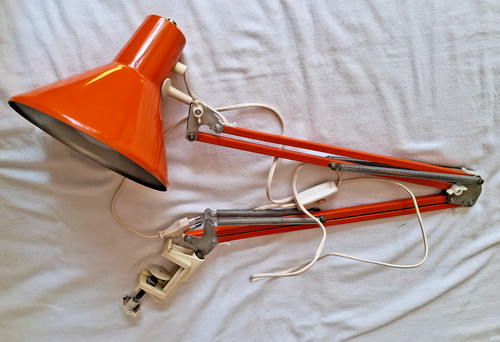 Vintage klemmlampe orange - klemmlampe,