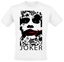 Batman T-Shirt Herren The Joker - Red Lips weiß