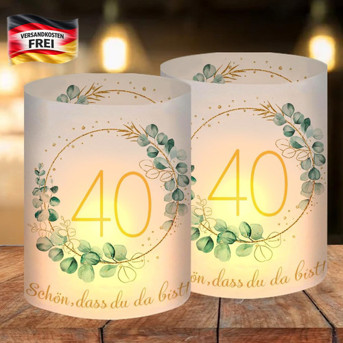 Windlicht geburtstag 40er - windlicht,