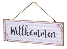 Willkommen Türschild 30x10cm