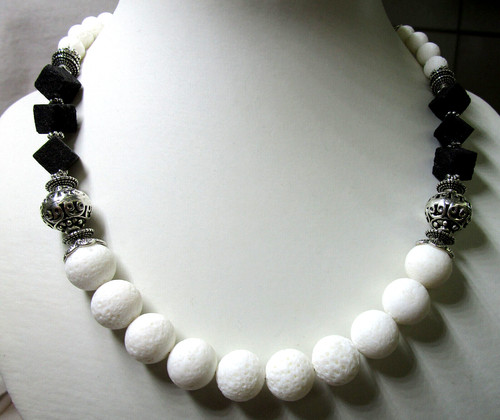 Schaumkoralle weiss lava kette - lava,