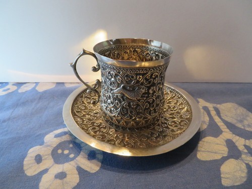 Silber tasse und - tasse, untertasse