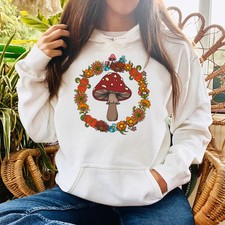 Hippie Blumen Pilz Hoodie