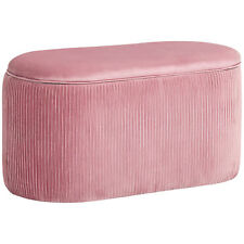 Sitzbank Polsterbank mit Stauraum Truhenbank französische Stil Samt elegant Rosa