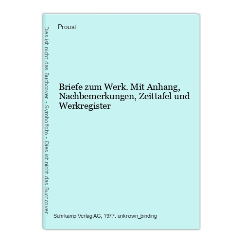 Briefe zum werk mit anhang - werk.,