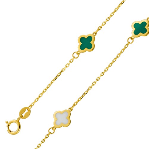Kleeblatt armband gelbgold 585 - kleeblatt,