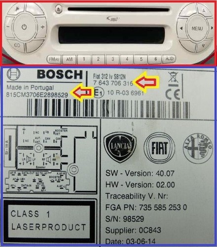 Fiat 500 bosch radio - fiat,