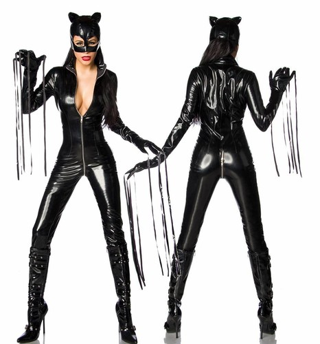 Damen kostüm wetlook overall - damen, wetlook-overall