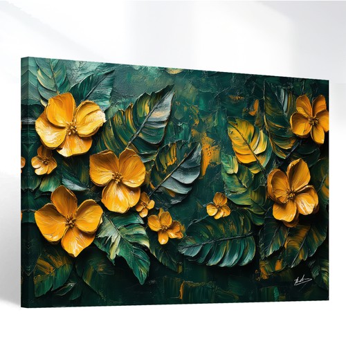 Natur blumen blätter - blumen, leinwand