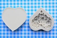 Silikonform Herz mit Blumen