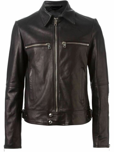 Jacke leder biker schwarz - leder,