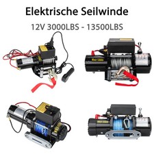 Elektrische Seilwinde 12V 3000LBS - 13500LBS Motorwinde Seilzug Winde Funk ATV
