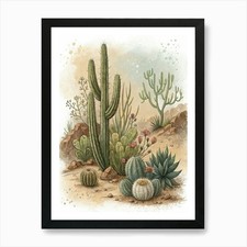 Ölgemälde Stil Wüste Flora