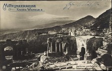 Ak Taormina Sicilia, Theaterruinen, Blick zum Aetna,... - 10675206