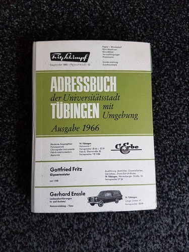 Adressbuch der stadt tübingen - adressbuch,
