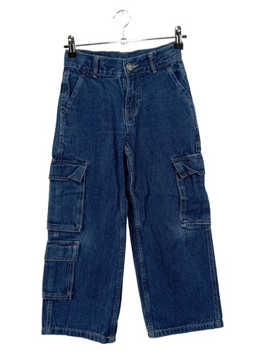 Kids cargo latzhose - jeans, blau