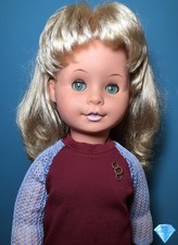 Seltene DDR Puppe mit Zähnchen 60 cm Original DDR Kleidung schöne Haare