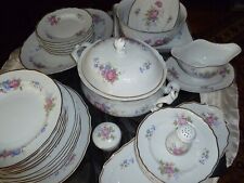 Porzellangeschirr-Set, "Hollohaza", 6 Pers., 30 Teile, Handbemalt mit Goldrand