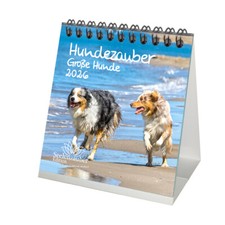 Hundezauber Große Hunde Tischkalender 10cm x 10cm für 2026 Welpen und Hunde - Se