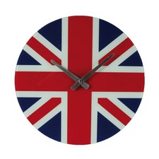 Glas Wanduhr Union Jack rund
