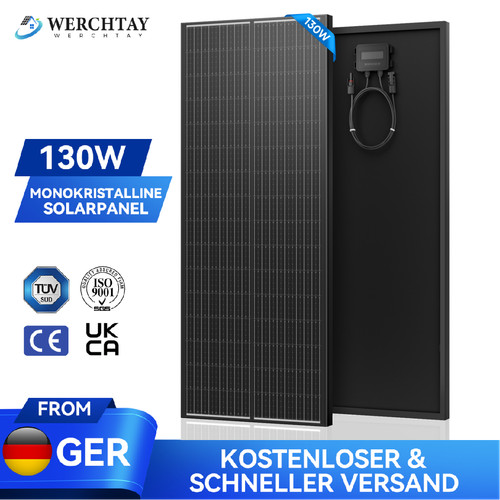12v 130 watt solarpanel - 130,