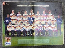 DFB Nationalmannschaft Sport Bild Poster 1989 22 Autogramme Fussball Brehme WM90