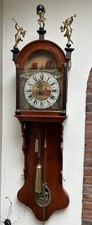 Holländische Staartklok Friesenuhr Halbkastenuhr Antike Mit 2 Bewegende Schiffe