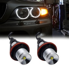 2x White LED Angel Eye Halo