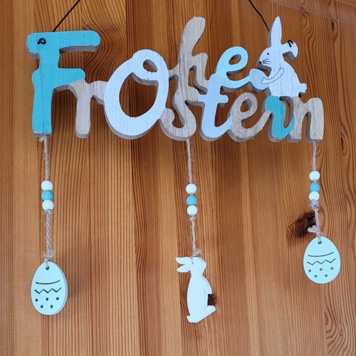 Holzschild frohe ostern - -,