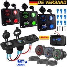 Auto KFZ Zigarettenanzünder 12V Steckdose mit Dual USB Ladegerät Buchse Einbau