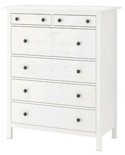 IKEA Hemnes Kommode, Weiß Lackiert, 6 Schubladen, aus Holz