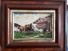 Gemälde auf Holz Bauernhof